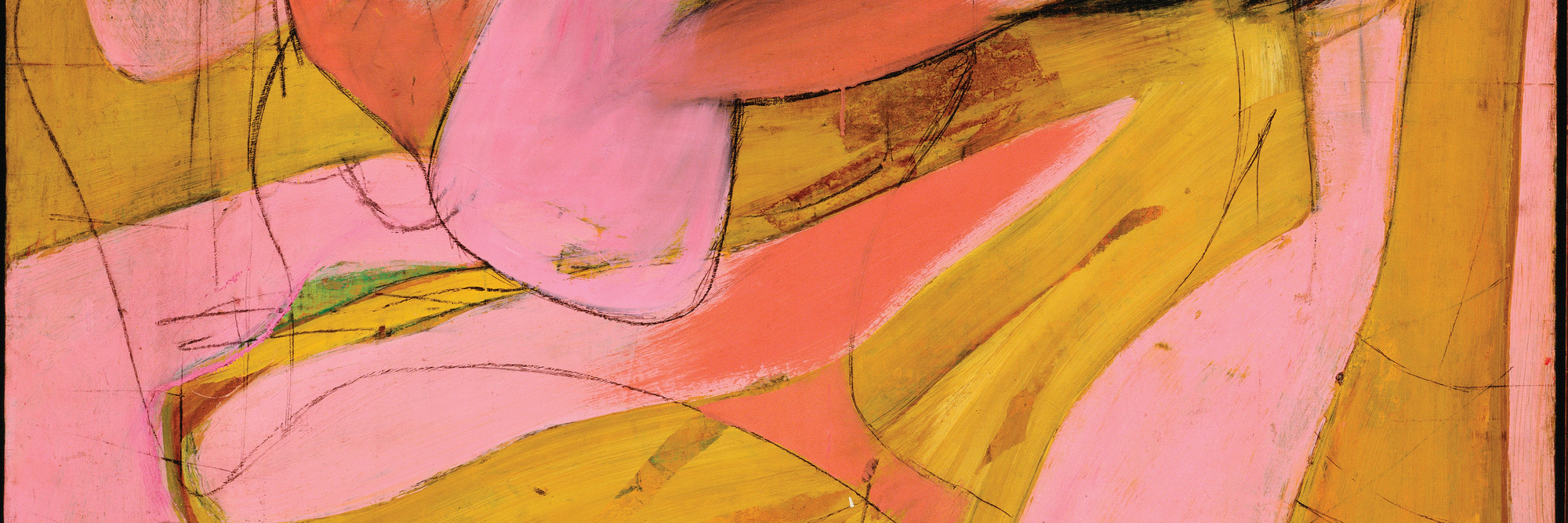 Willem de Kooning. Pink Angels. c. 1945. Oil and charcoal on canvas, 52 × 40″ (132.1 × 101.6 cm). Frederick R. Weisman Art Foundation, Los Angeles. © 2011 The Willem de Kooning Foundation/Artists Rights Society (ARS), New York