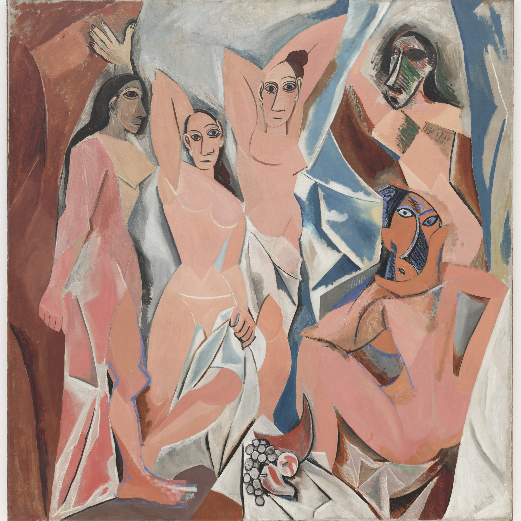 Pablo Picasso. Les Demoiselles d’Avignon. 1907. Oil on canvas, 8′ × 7′ 8″ (243.9 × 233.7 cm). Acquired through the Lillie P. Bliss Bequest. © 2005 Estate of Pablo Picasso/Artists Rights Society (ARS), New York