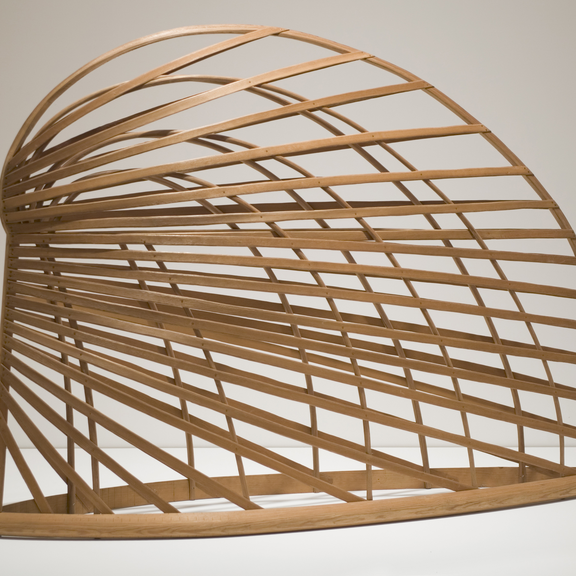 Martin Puryear. Bower. 1980. Sitka spruce and pine, 64″ × 7′ 10 3/4″ × 26 5/8″ (162.6 × 240.7 × 67.6 cm). Smithsonian American Art Museum, Washington D.C. Museum purchase made possible through the Luisita L. and Franz H. Denghausen Endowment, Alexander Calder, Frank Wilbert Stokes, and the Ford Motor Company. Photograph by Richard Barnes. © 2007 Martin Puryear
