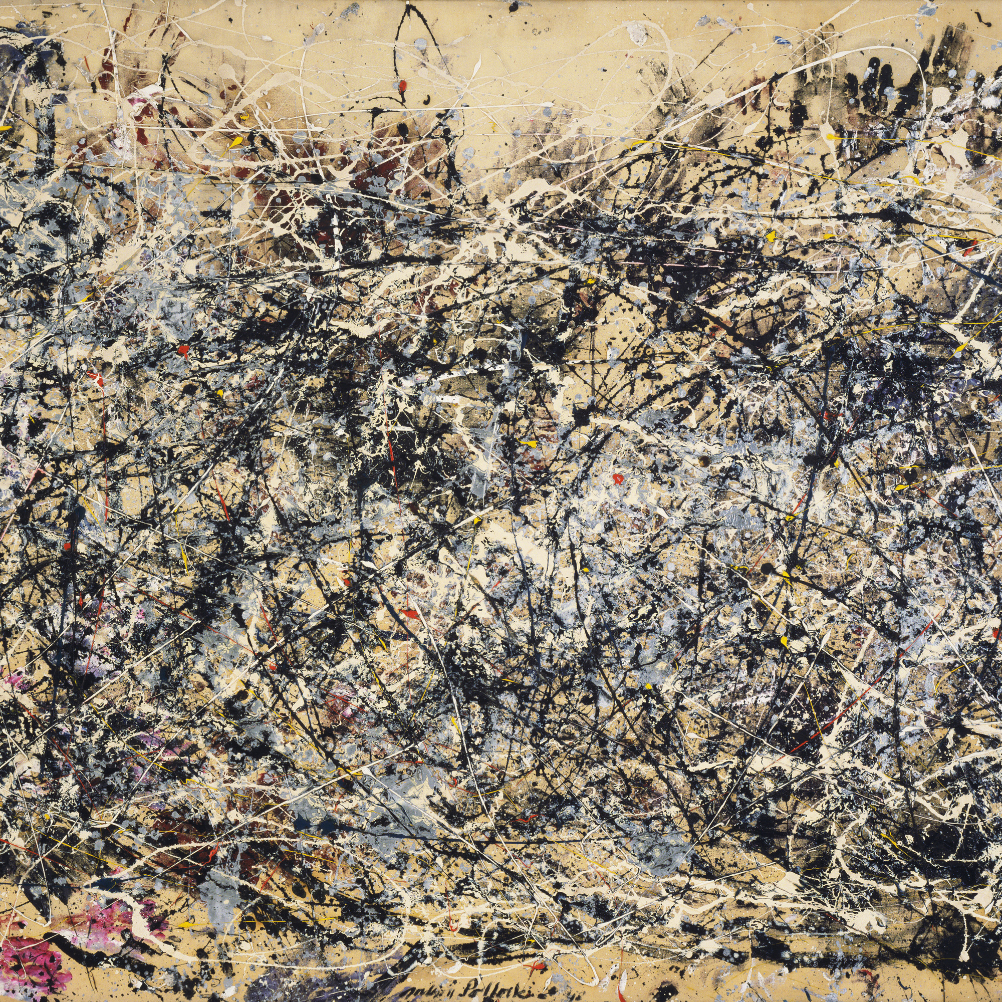 Jackson Pollock. Number 1A, 1948. 1948. Oil and enamel paint on canvas, 68″ × 8′ 8″ (172.7 × 264.2 cm). Purchase. © 2010 Pollock-Krasner Foundation / Artists Rights Society (ARS), New York