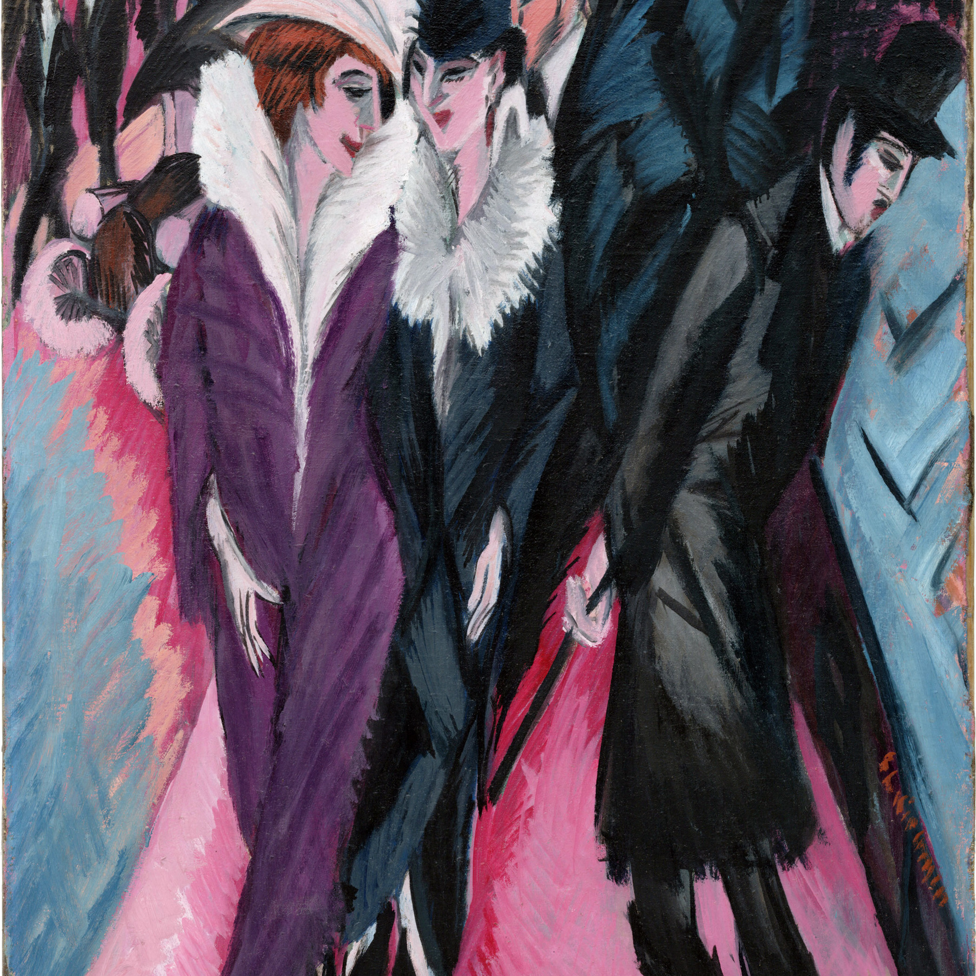 Ernst Ludwig Kirchner. Street, Berlin (Straße, Berlin). 1913. Oil on canvas, 47 1/2 × 35 7/8″ (120.6 × 91.1 cm). The Museum of Modern Art. Purchase. © 2008 Ingeborg and Dr. Wolfgang Henze-Ketterer, Wichtrach/Bern
