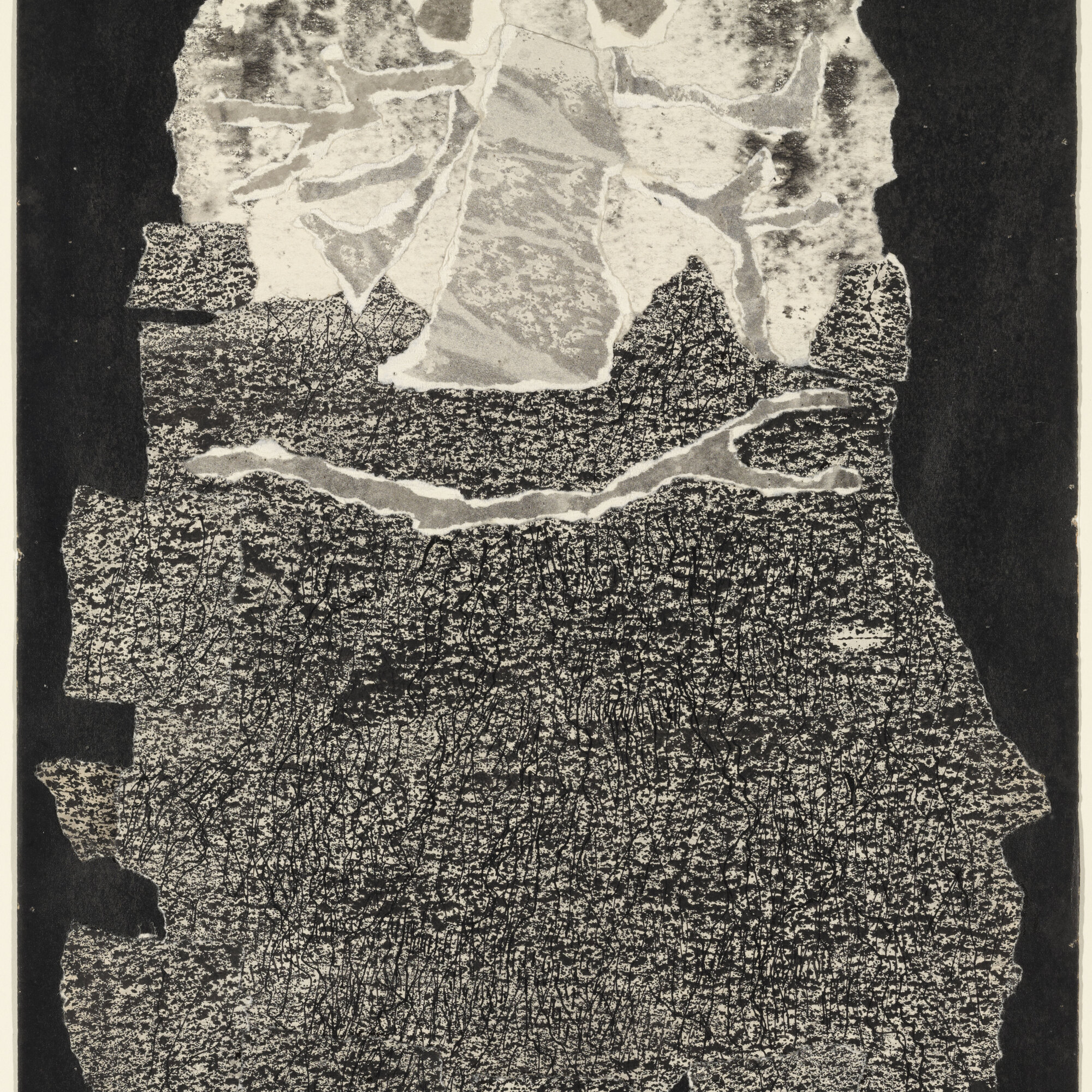Jean Dubuffet (French, 1901-1985). Le Vin de barbe. 1959. Torn-and-pasted paper with ink and ink transfer on paper, composition and sheet: 20 x 13 1/4" (50.8 x 33.6 cm). The Museum of Modern Art, New York. Nina and Gordon Bunshaft Bequest, 1995. © 2014 Artists Rights Society (ARS), New York /ADAGP, Paris.