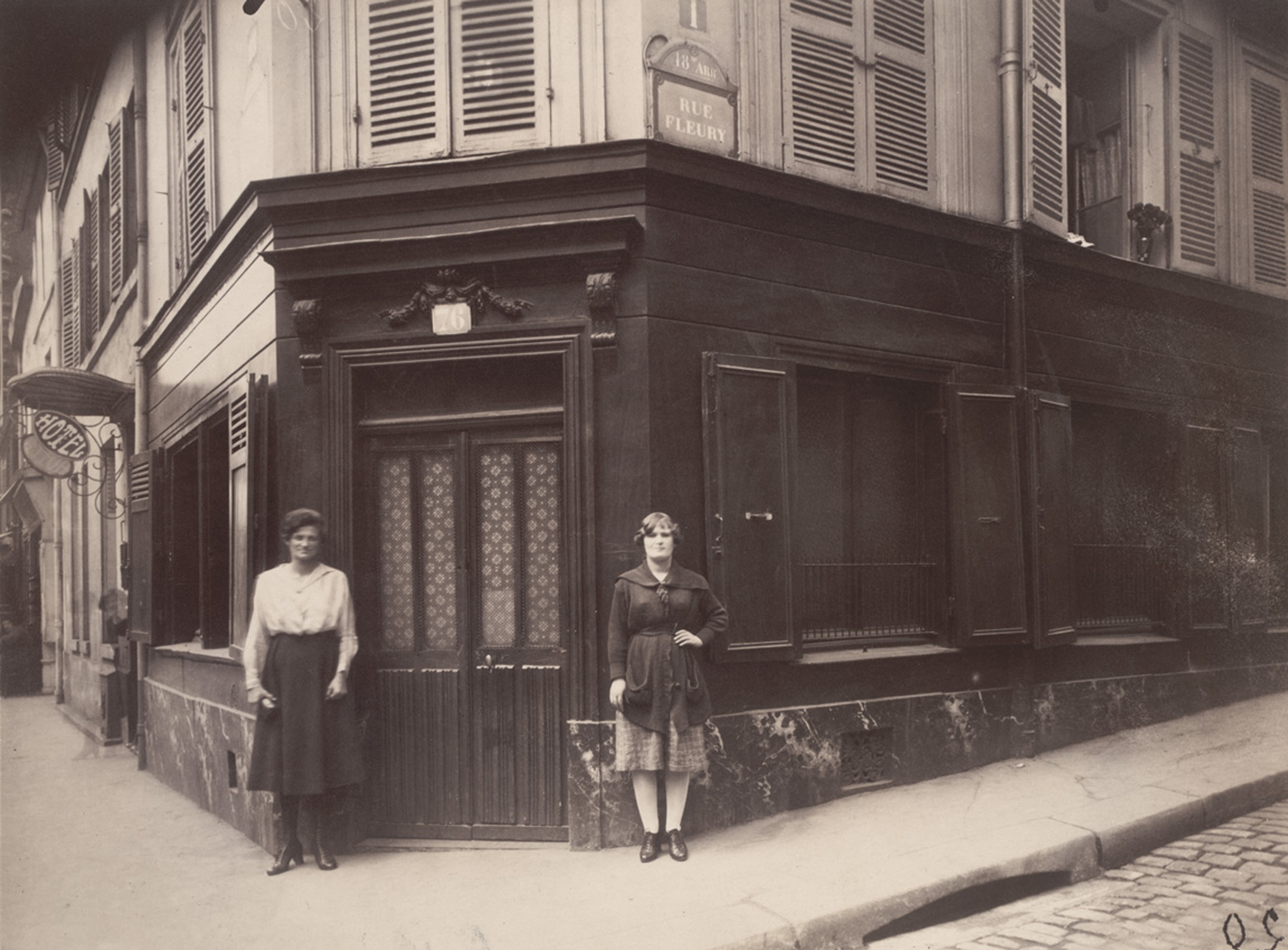 Eugène Atget. Coin, Boulevard de la Chapelle et Rue Fleury 76, 18E. June 1921. Matte albumen silver print, 6 13/16 × 9″ (17.3 × 22.9 cm). The Museum of Modern Art, New York. Abbott-Levy Collection. Partial gift of Shirley C. Burden