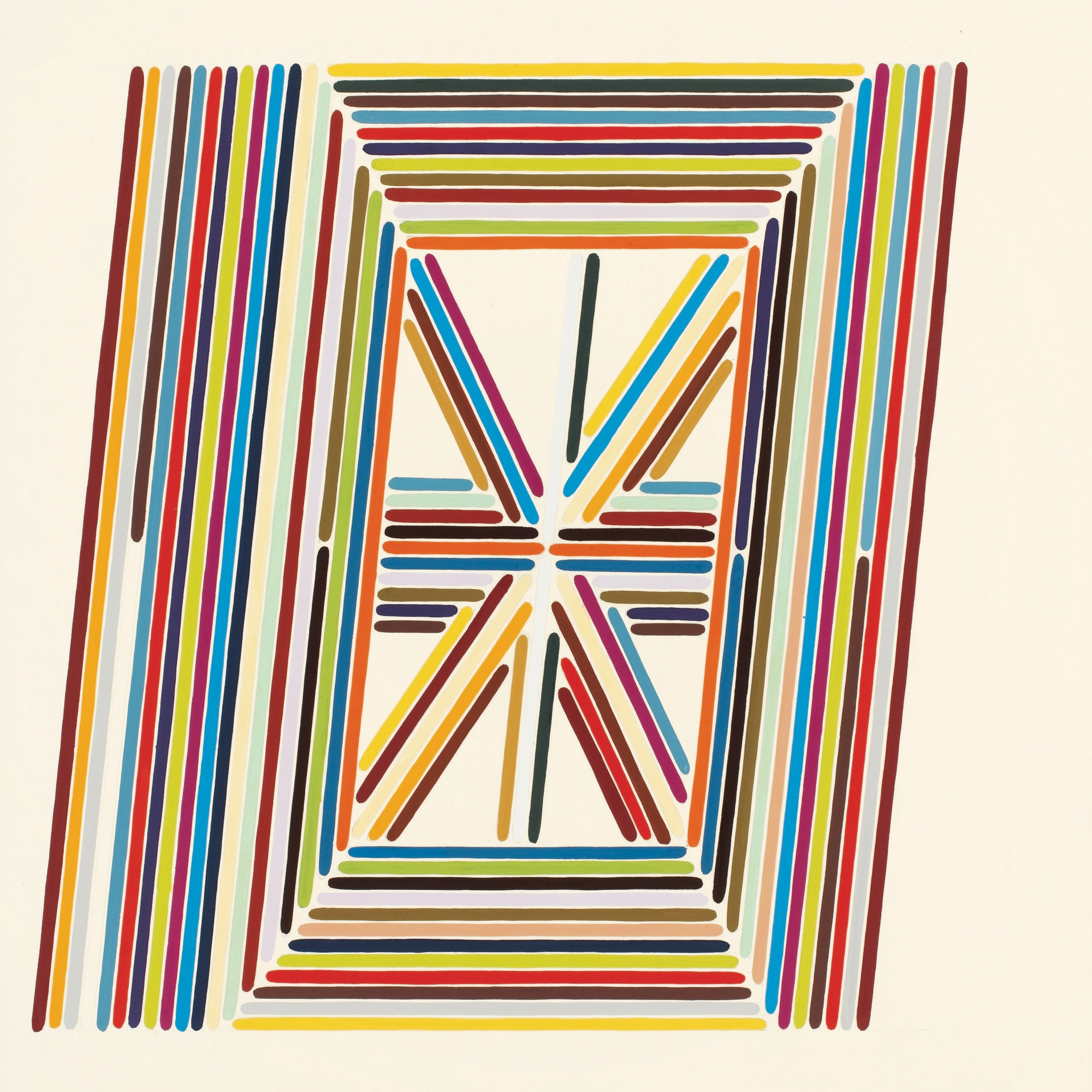 Tauba Auerbach. The Whole Alphabet, From the Center Out, Digital, V. 2006. Gouache on paper on panel 30 × 22″ (76.2 × 55.9 cm). Private Collection © 2011 Tauba Auerbach. Courtesy Paula Cooper Gallery, New York