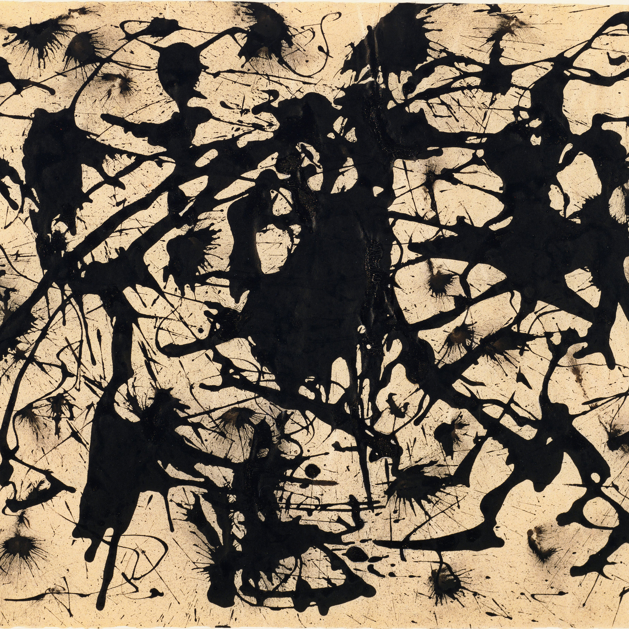 Jackson Pollock (American, 1912–1956). Untitled. c. 1950. Ink on paper, 17 1/2 x 22 1/4″ (44.5 x 56.6 cm). The Museum of Modern Art, New York. Gift of Jo Carole and Ronald S. Lauder in honor of Eliza Parkinson Cobb, 1982. © 2015 Pollock-Krasner Foundation/Artists Rights Society (ARS), New York