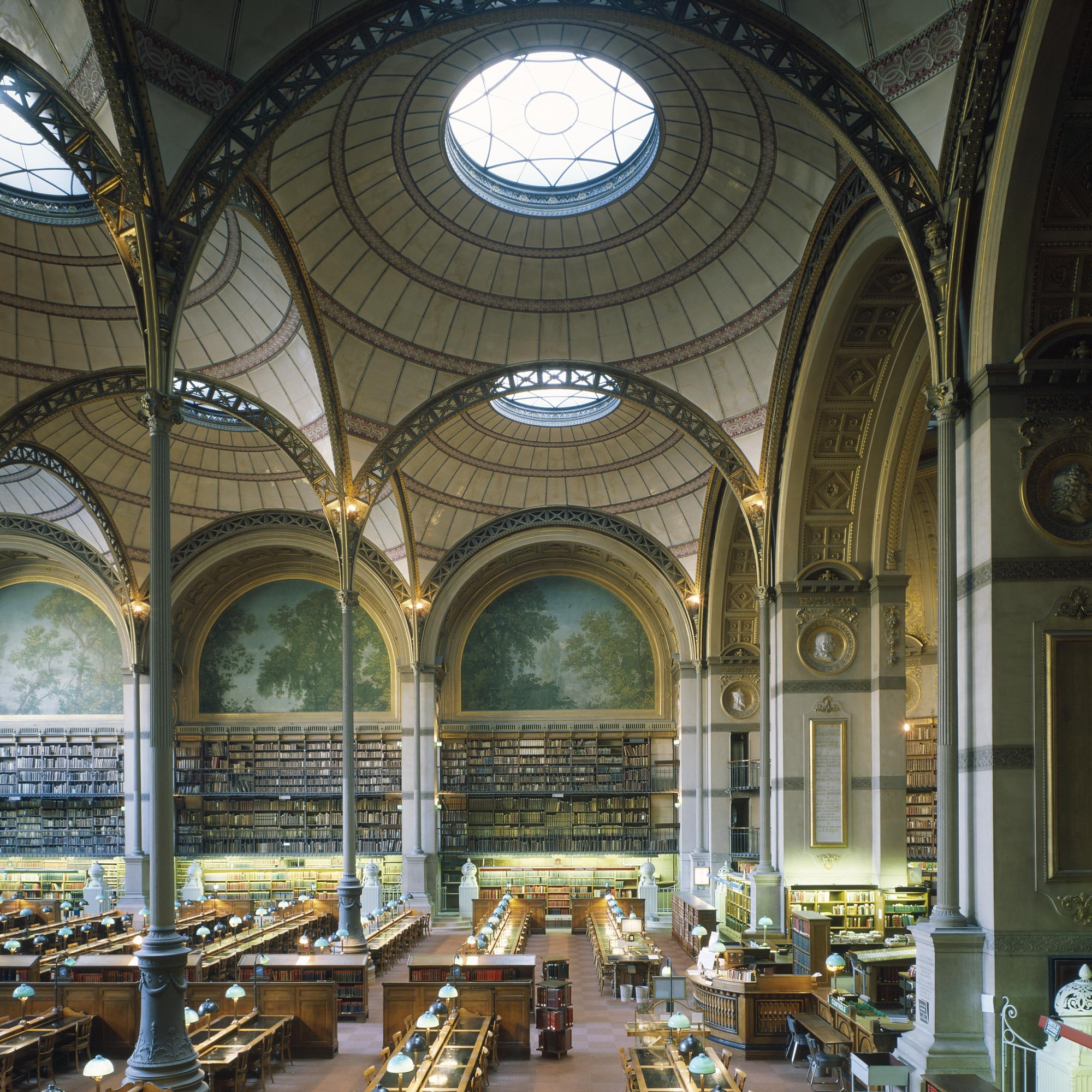 Henri Labrouste. Bibliothèque nationale, Paris. 1854–75. View of the reading room. © Georges Fessy