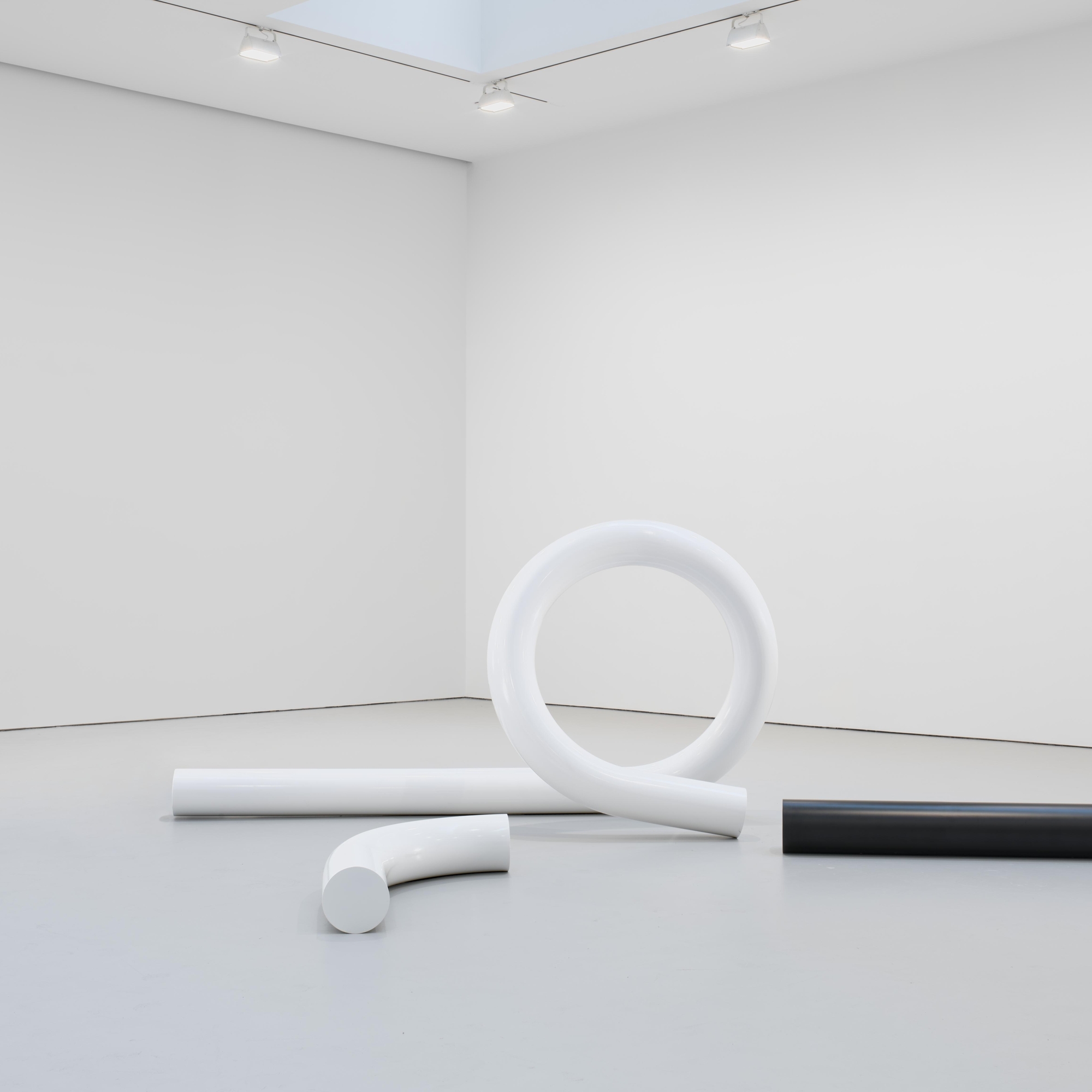 Carol Bove. The White Tubular Glyph. 2012. Powder coated bent steel, dimensions variable. Photos by EPW Studio/Maris Hutchinson. Courtesy of the artist, Maccarone New York, and David Zwirner New York/London