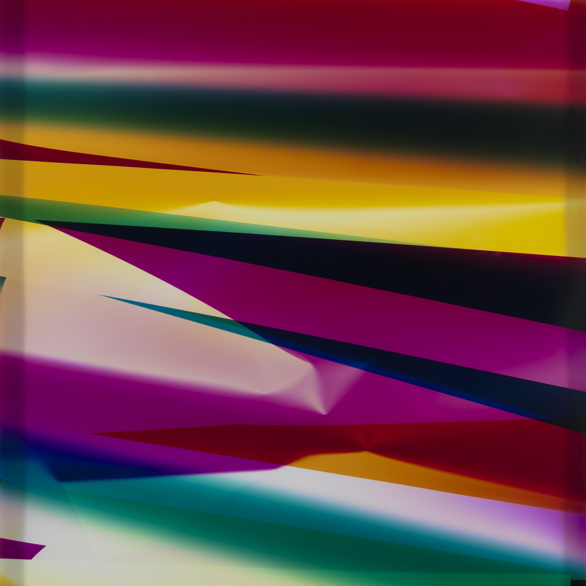 Walead Beshty (American, b. England 1976). Three Color Curl (CMY: Irvine, California, August 19th 2008, Fuji Crystal Archive Type C). 2008. Color photographic paper, 97 5/8 × 51 1/8ʺ (248 × 129.9 cm). Fund for the Twenty-First Century. © 2016 Walead Beshty