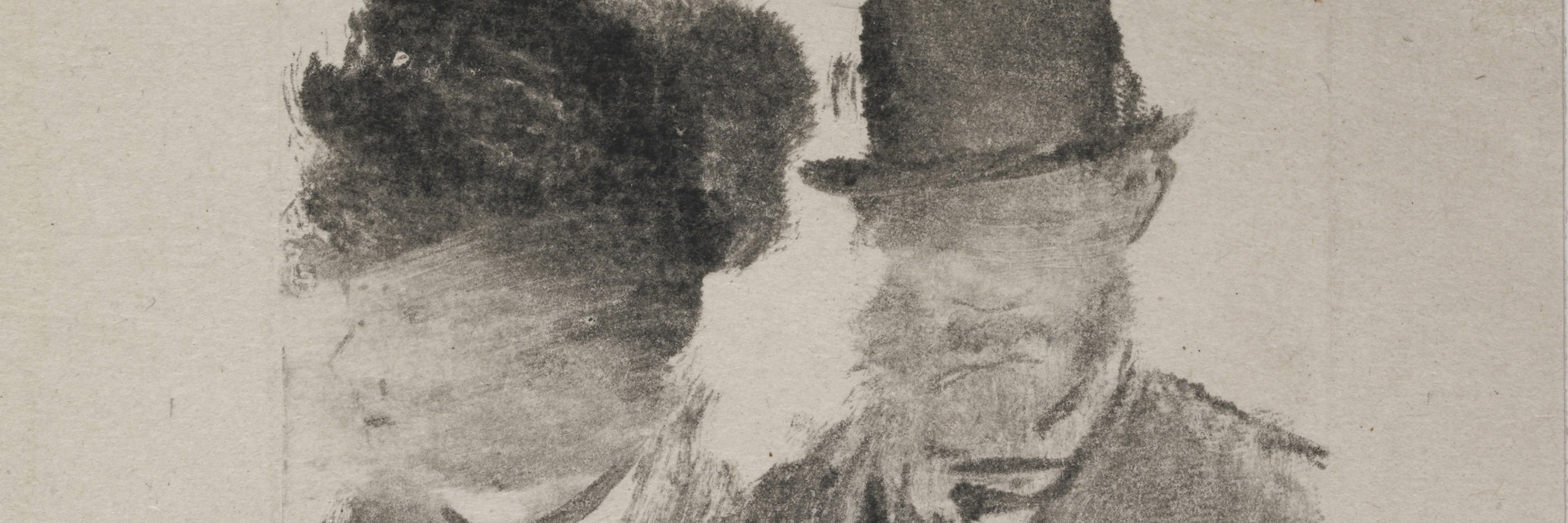 Edgar Degas. Heads of a Man and a Woman (Homme et femme, en buste). c. 1877–80. Monotype on paper, plate: 2 13/16 × 3 3/16″ (7.2 × 8.1 cm). British Museum, London. Bequeathed by Campbell Dodgson