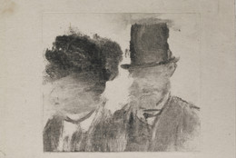 Edgar Degas. Heads of a Man and a Woman (Homme et femme, en buste). c. 1877–80. Monotype on paper, plate: 2 13/16 × 3 3/16″ (7.2 × 8.1 cm). British Museum, London. Bequeathed by Campbell Dodgson