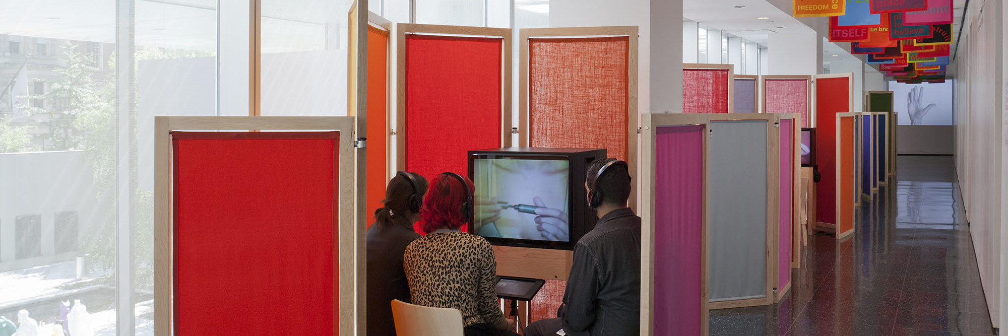 Installation view of the MoMA Media Lounge. Photo by Thomas Griesel