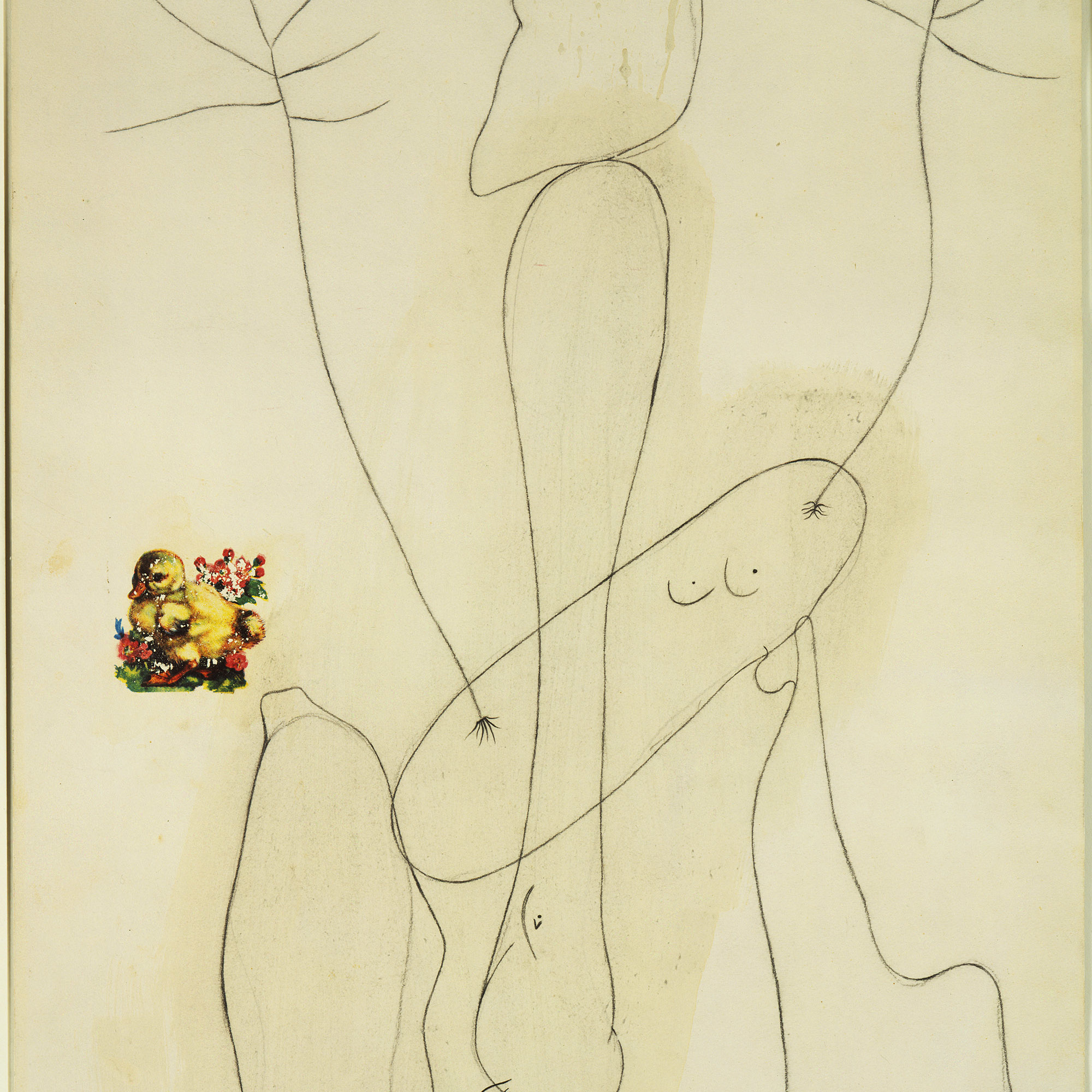 Joan Miró. Drawing-Collage. 1936. Crayon and decals on paper, 25 1/4 × 17 1/8″ (64 × 43.3 cm). The Museum of Modern Art. Gift of Nelson A. Rockefeller. © 2006 Successió Miró/Artists Rights Society (ARS), New York/ADAGP, Paris