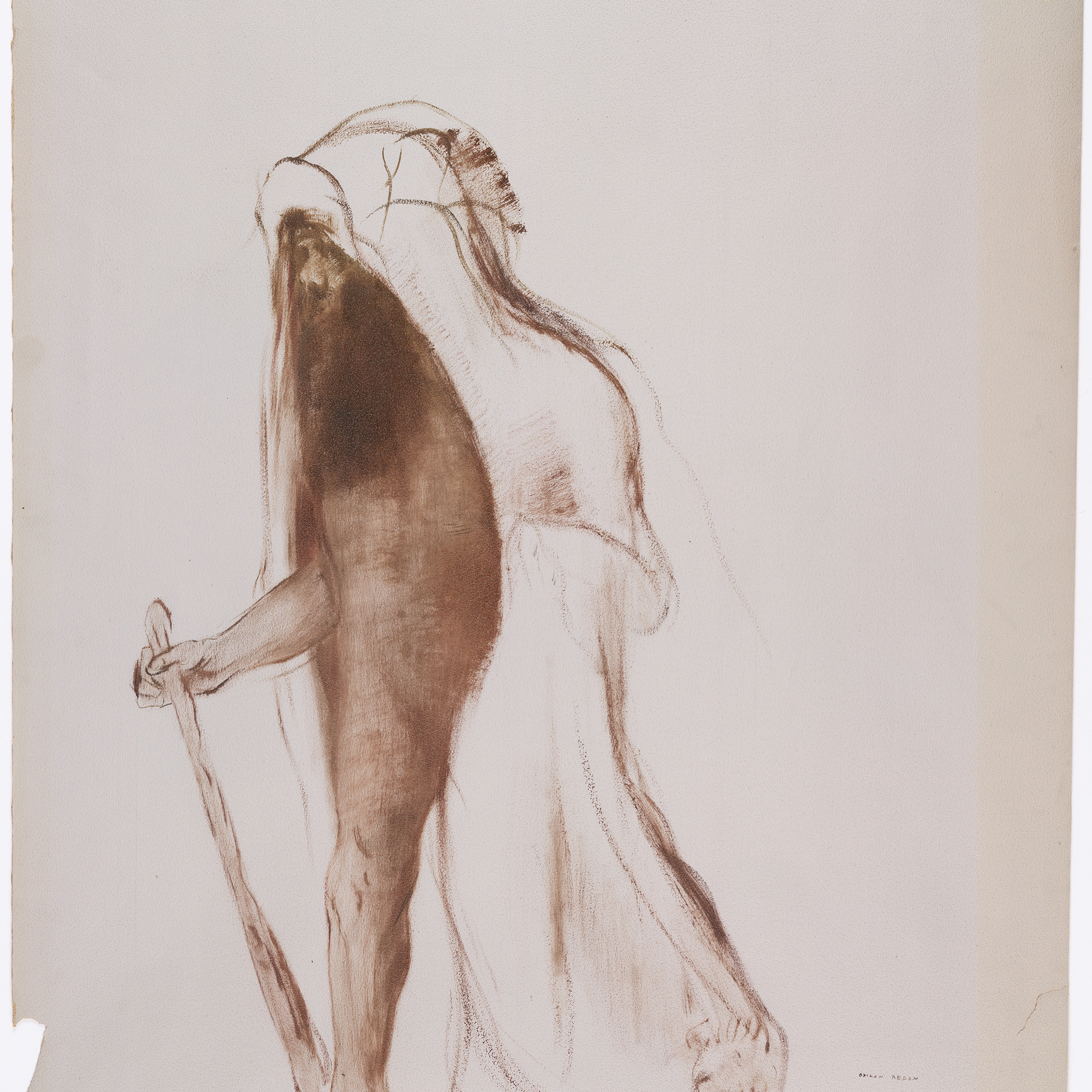 Odilon Redon. The Giant (Man with a Club). c. 1890. Oil on prepared paper, 25 1/2 × 20 1/4″ (64.8 × 51.4 cm). The Museum of Modern Art. Gift of The Ian Woodner Family Collection