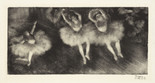 Hilaire‑Germain‑Edgar Degas (French, 1834–1917). Three Ballet Dancers (Trois danseuses). c. 1878–80. Monotype on cream laid paper, plate: 7 13/16 × 16 3/8″ (19.9 × 41.6 cm). Sterling and Francine Clark Art Institute, Williamstown, Massachusetts, 1955.1386