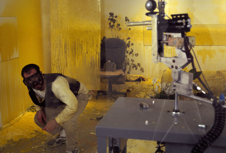Wafaa Bilal. Domestic Tension. 2007. Installation view, FlatFile Gallery, May 2007. Courtesy of the artist