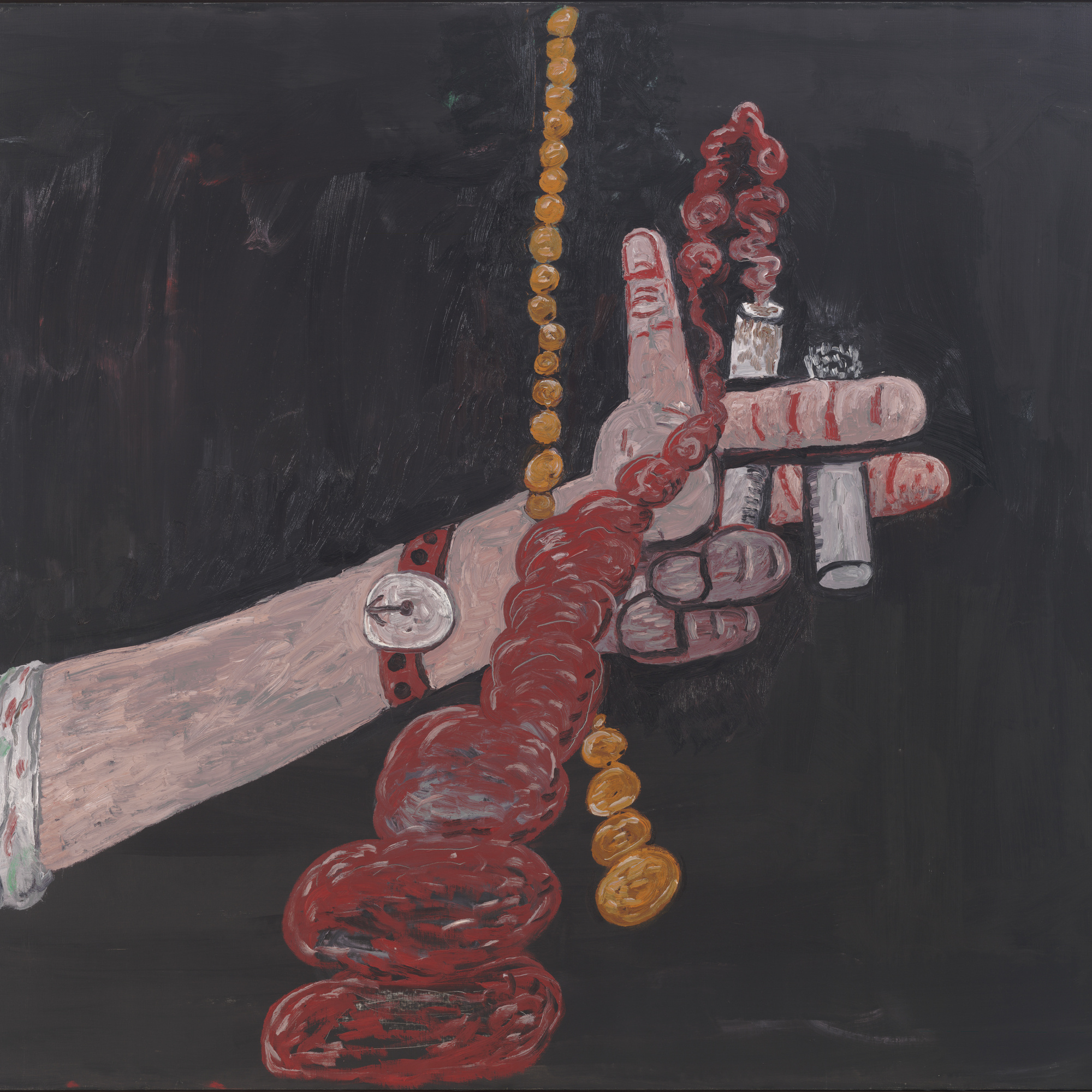 Philip Guston. Talking. 1979. Oil on canvas, 68 1/8″ × 6′ 6 1/4″ (173 × 198.8 cm). Gift of Edward R. Broida. © 2016 The Estate of Philip Guston