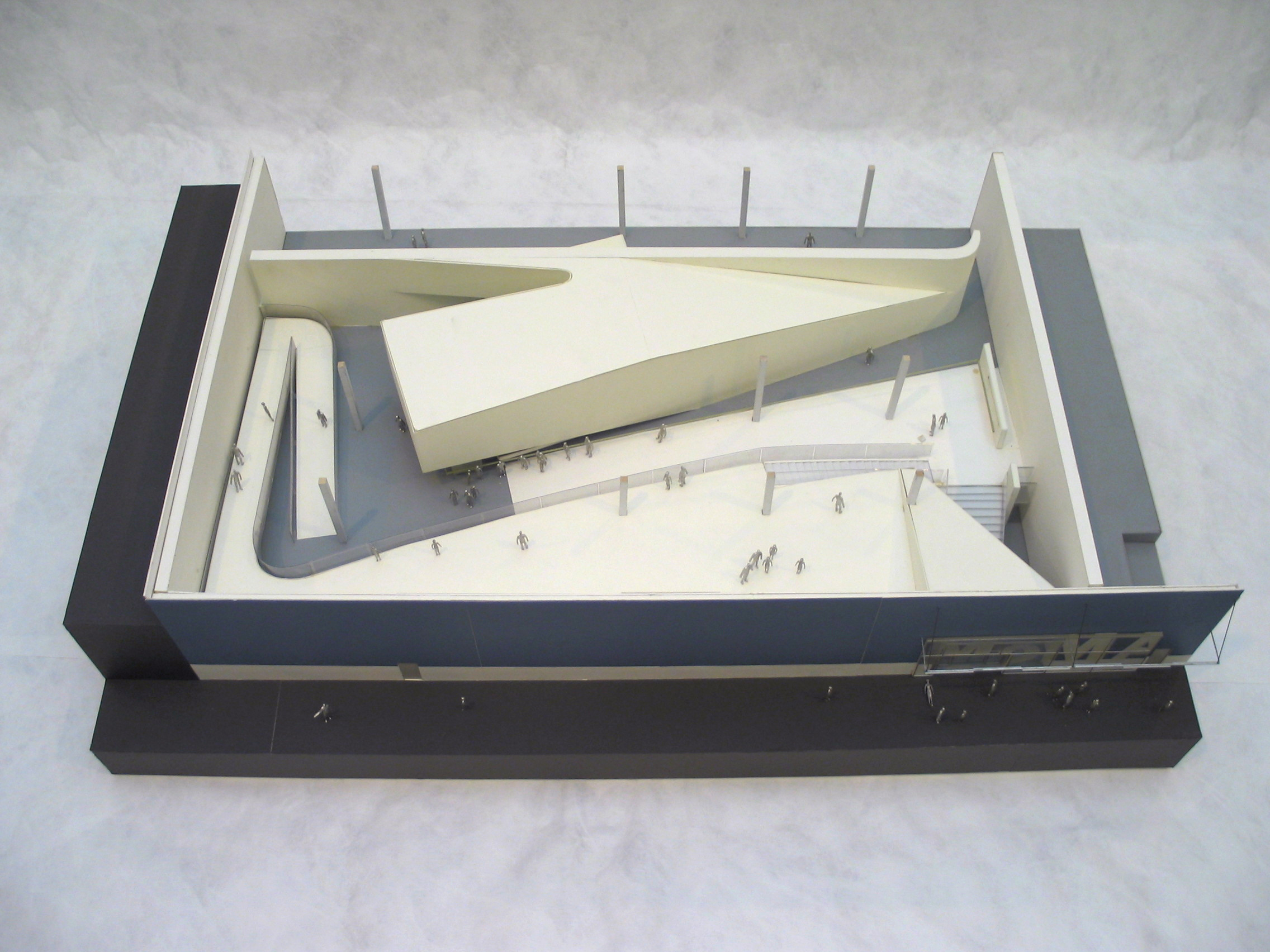 Michael Maltzan. MoMA QNS, Long Island City, New York, Model of Lobby. 1999–2002. Foamcore, board, wood, synthetic polymer paint and acrylic, 11 1/4 × 47 7/8 × 29″ (28.6 × 121.6 × 73.7 cm). Gift of the architect. © 2016 Michael Maltzan