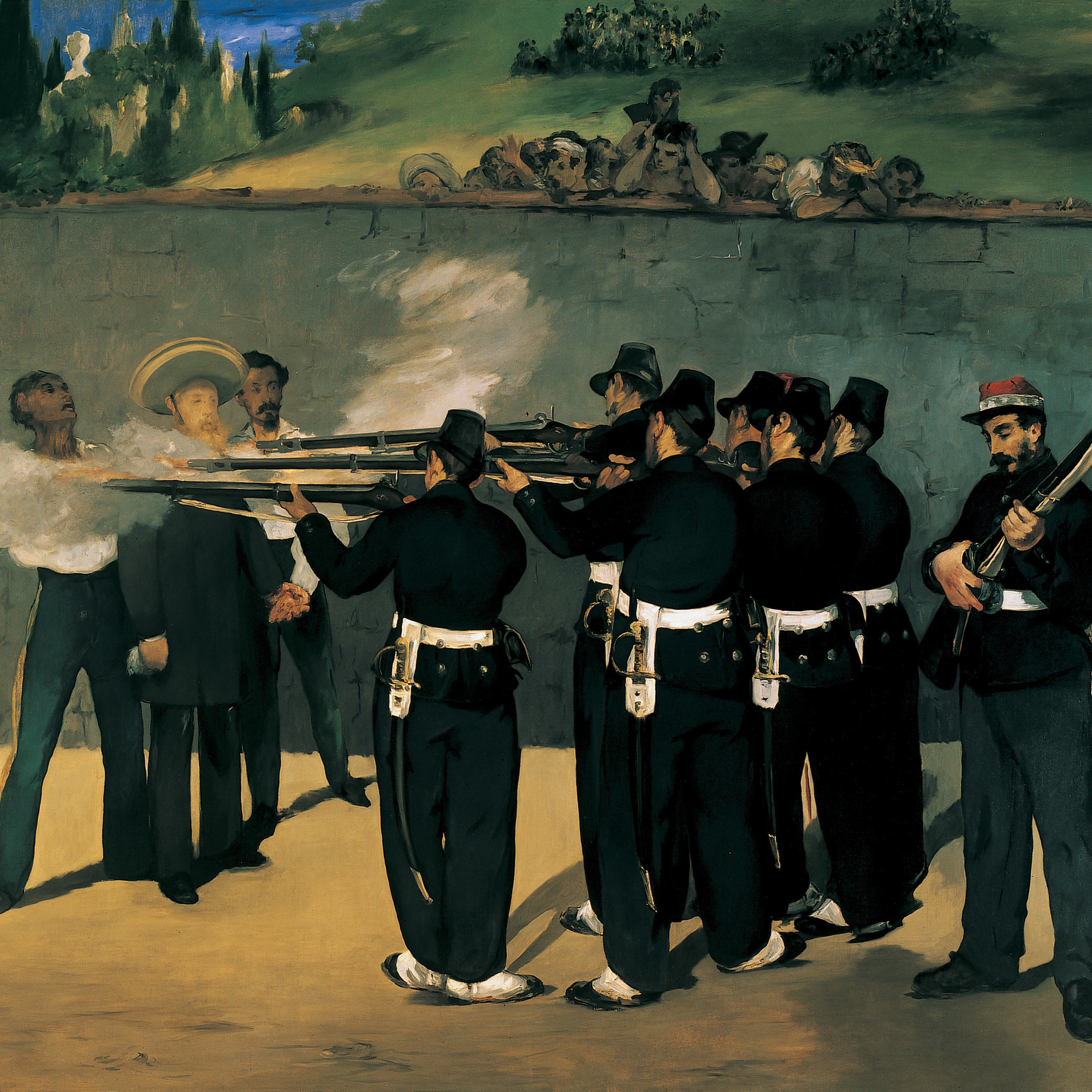 Edouard Manet. The Execution of Emperor Maximilian. 1868–69. Oil on canvas, 99 3/16 × 118 7/8″ (252 × 302 cm). Kunsthalle, Mannheim. Photo: Kunsthalle Mannheim, Margita Wickenhäuser