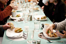 Alison Knowles. The Identical Lunch. 1973. Performed at The Museum of Modern Art, 2011. © 2011 Yi-Chun Wu / The Museum of Modern Art