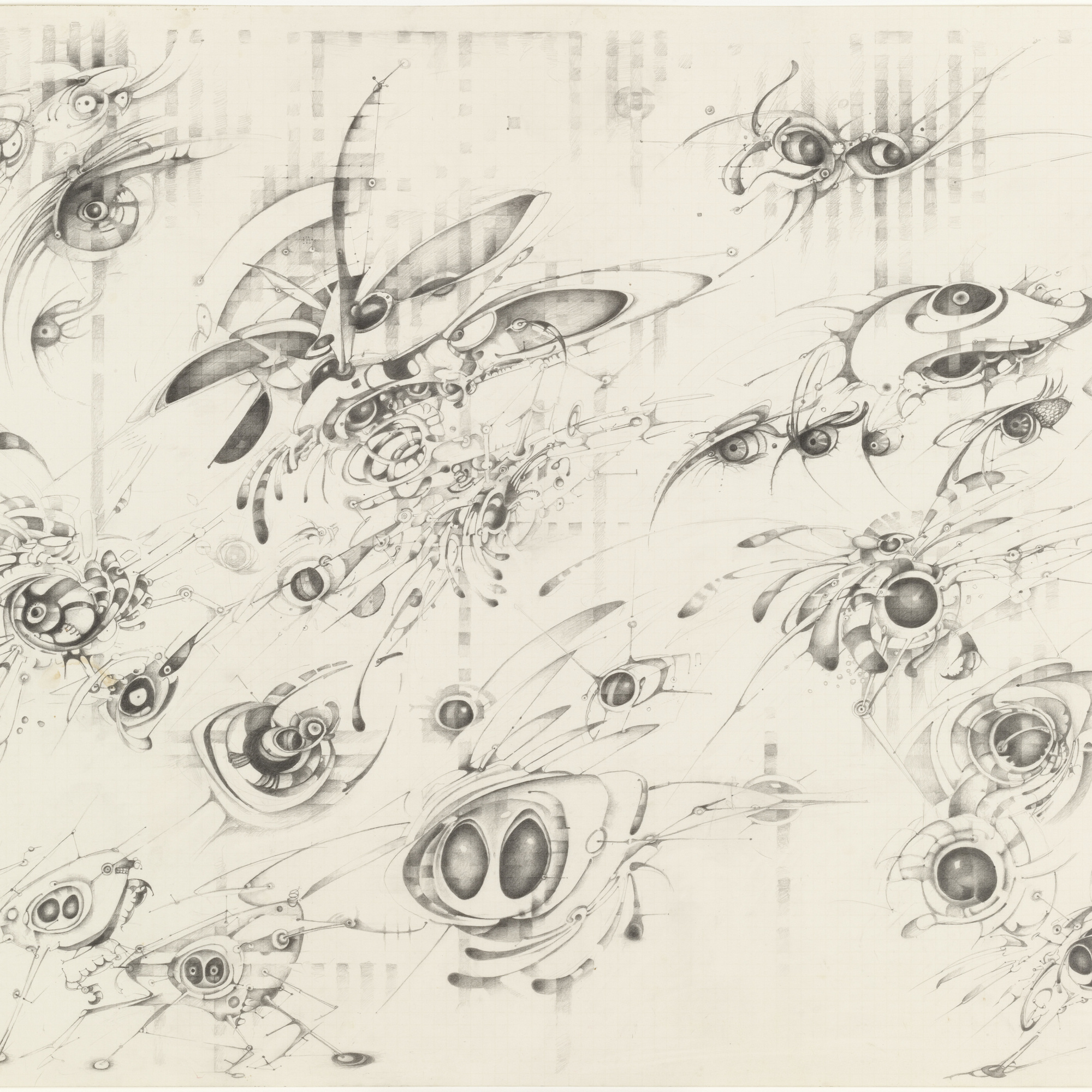 Lee Bontecou. Untitled. 1997. Pencil on graph paper, 22 × 30″ (55.9 × 76.2 cm). The Judith Rothschild Foundation Contemporary Drawings Collection Gift. © 2016 Lee Bontecou