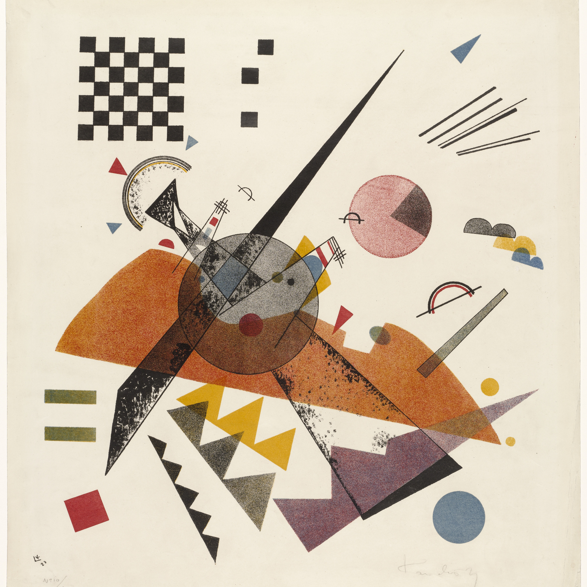 Vasily Kandinsky. Orange. 1923. Lithograph. Sheet: 19 × 17 7/16″ (48.2 × 44.3 cm). Publisher and printer: Staatliches Bauhaus, Weimar. Edition: 50. The Museum of Modern Art, New York. Purchase, 1949. © 2005 Artists RightsSociety (ARS), New York/ADAGP, Paris