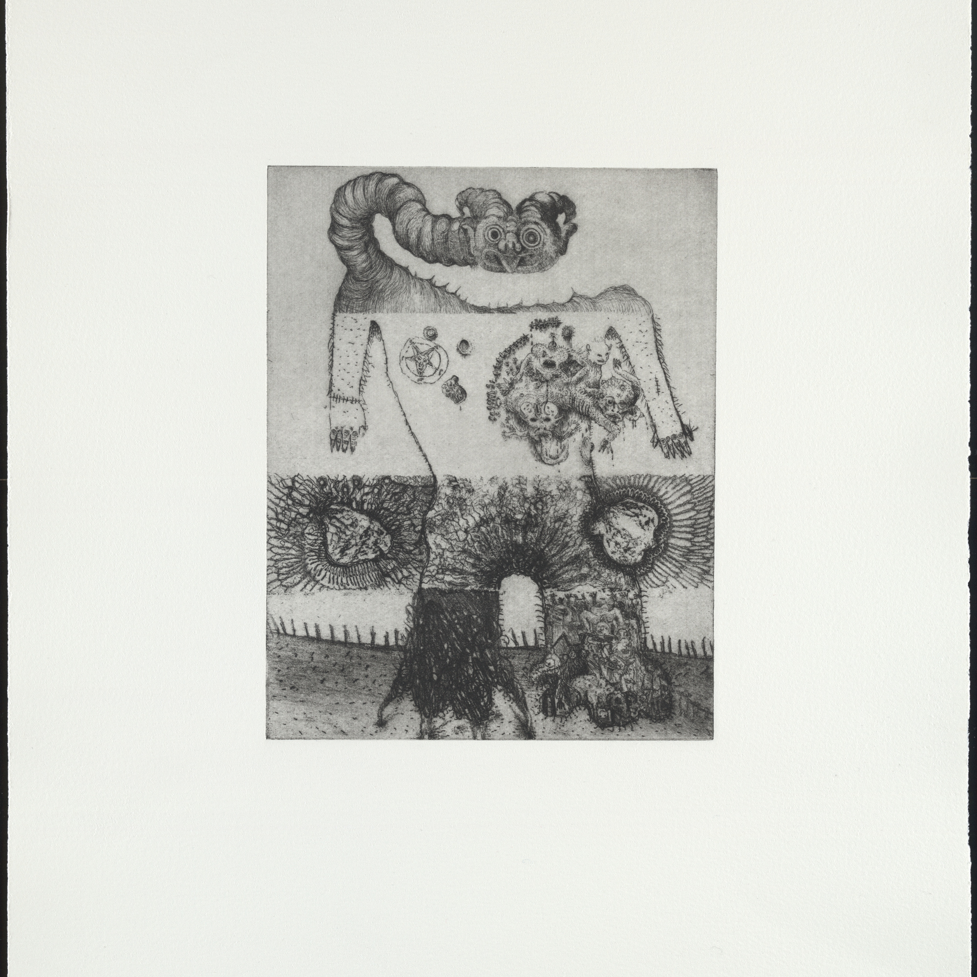 Dinos and Jake Chapman. Untitled, from the portfolio Exquisite Corpse. 2000. Etching. Plate: 9 1/16 × 7 1/16″ (23 × 18 cm). Publisher: The Paragon Press, London. Printer: Hope (Sufferance) Press, London. Edition: 30. The Museum of Modern Art. Roxanne H. Frank Fund