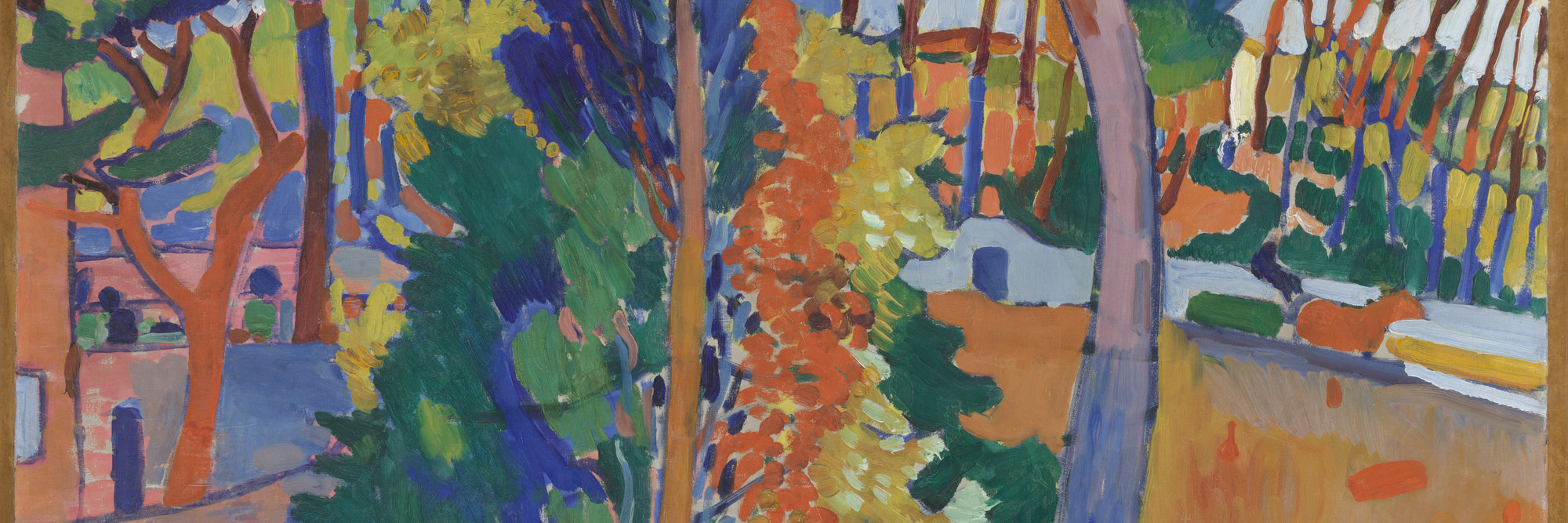 André Derain. Bridge over the Riou. 1906. Oil on canvas, 32 1/2 × 40″ (82.6 × 101.6 cm). The William S. Paley Collection. © 2016 Artists Rights Society (ARS), New York / ADAGP, Paris. Photo: Thomas Griesel