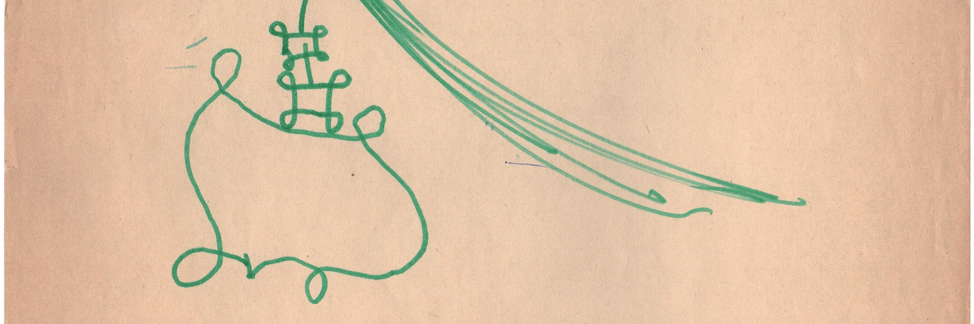 Kai Althoff. Untitled. c. 1969. Felt-tip pen on paper, 8 1/4 × 11 11/16″ (21 × 29.7 cm). Collection the artist. © Kai Althoff