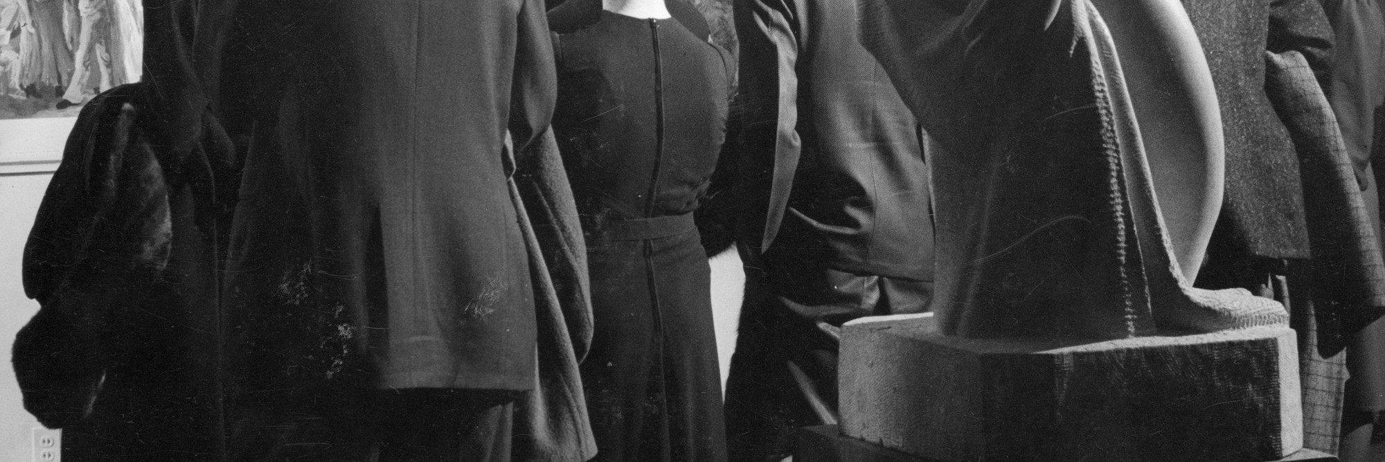 Unidentified visitors at the exhibition Americans 1942: 18 Artists from 9 States. Photographic Archive. The Museum of Modern Art Archives, New York. Photo: Albert Fenn
