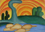 Tarsila do Amaral. Setting Sun (Sol poente), Oil on canvas. 21 1/4 x 25 9/16 in. (54 x 65 cm). Private collection, Rio de Janeiro © Tarsila do Amaral Licenciamentos