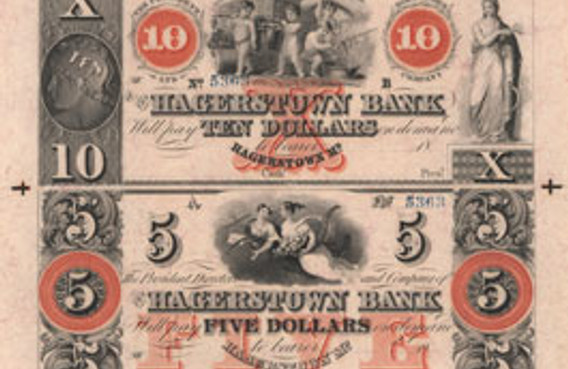 Artist unknown. Uncut banknote proof sheet. c. 1839