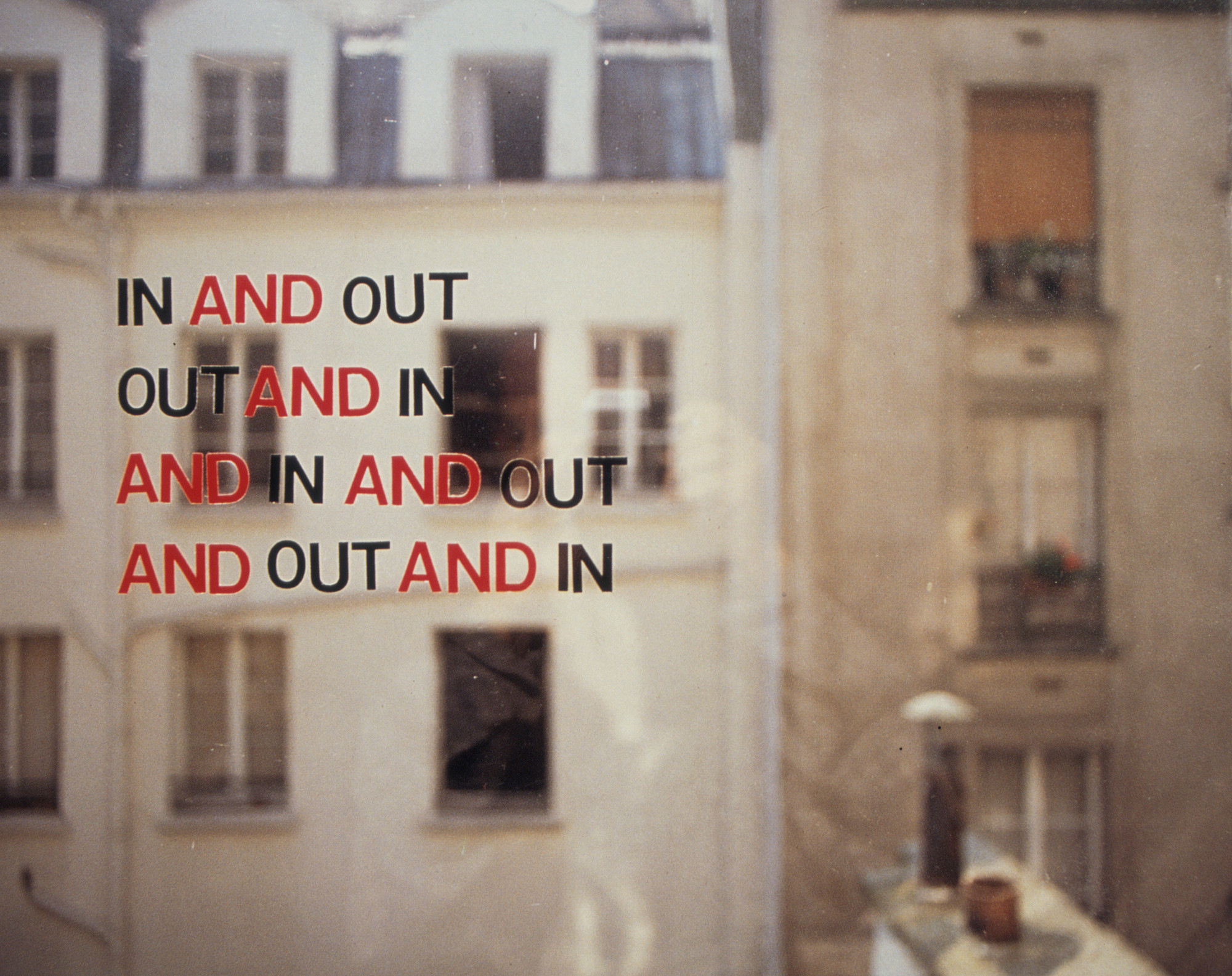 Lawrence Weiner. _IN AND OUT. OUT AND IN. AND IN AND OUT. AND OUT AND IN._ 1971.
