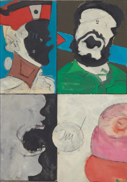 Hervé Télémaque. No Title (The Ugly American) (detail). 1962/64