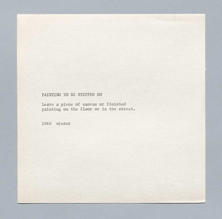 Yoko Ono. Painting to Be Stepped On. 1960.
