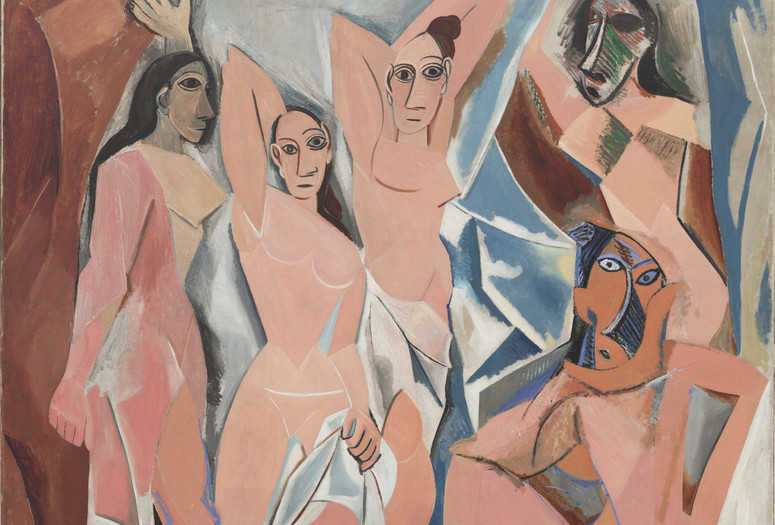 Pablo Picasso. Les Demoiselles d’Avignon. 1907. Oil on canvas. 8′ × 7′8″ (243.9 × 233.7 cm). The Museum of Modern Art, New York. Acquired through the Lillie P. Bliss Bequest. © 2019 Estate of Pablo Picasso/Artists Rights Society (ARS), New York.