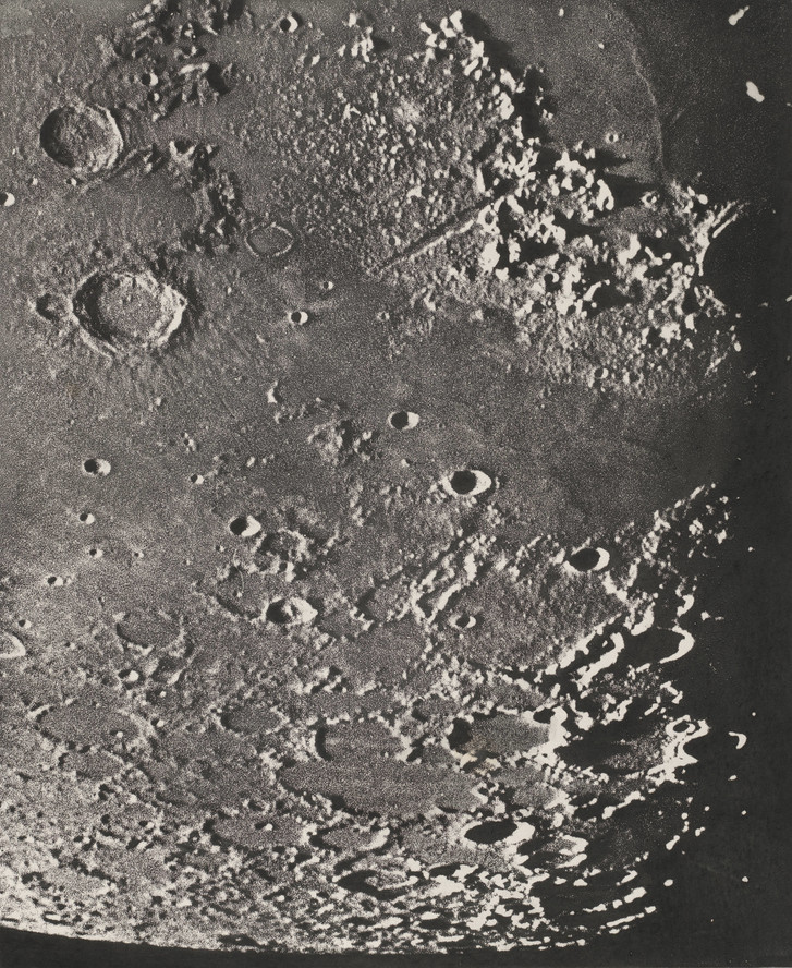 Maurice Loewy, Pierre Henri Puiseux. Lunar Photograph: Eudoxe, Mer du froid, Méton from Photographic Atlas of the Moon. 1903