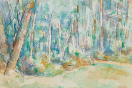 Paul Cézanne. Forest Landscape (Intérieur de forêt). 1904–06. Pencil and watercolor on paper, 18 5/8 × 23 5/8&#34; (47.3 × 60 cm). Private collection