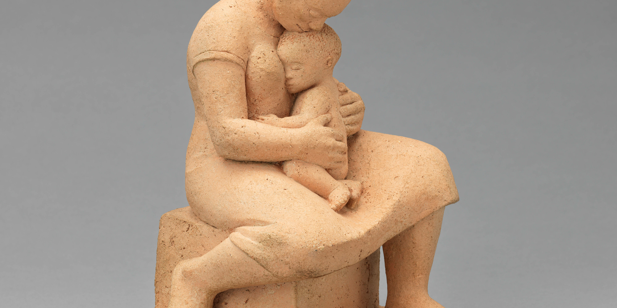 Elizabeth Catlett. Mother and Child. 1956. Terra cotta, 11 1/4 × 7 × 7" (28.6 × 17.8 × 17.8 cm). The Museum of Modern Art, New York. Gift of The Friends of Education of The Museum of Modern Art, The Modern Women’s Fund, and Dr. Alfred Gold (by exchange)