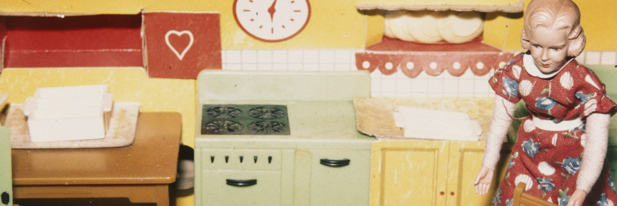 Laurie Simmons. Blonde/Red Dress/Kitchen, from the series Interiors. 1978. Silver dye bleach print, 3 1/4 × 5&#34; (8.3 × 12.7 cm). Joel and Anne Ehrenkranz Fund