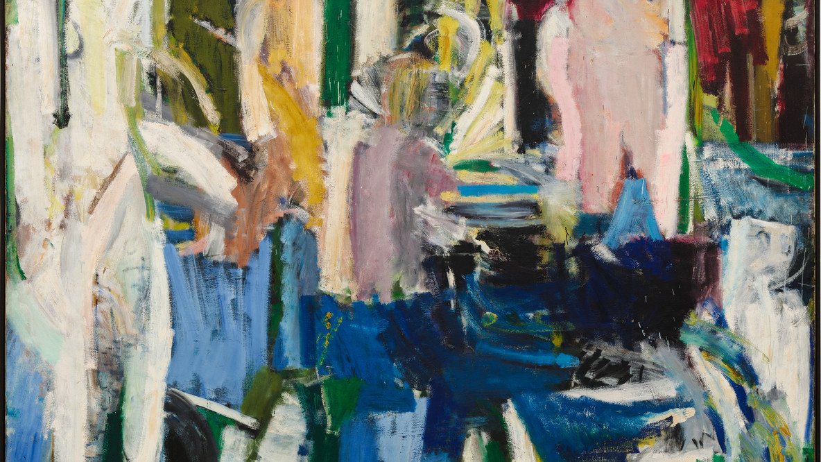 Grace Hartigan. River Bathers. 1953. Oil on canvas, 69 3/8&#34; x 7&#39; 4 3/4&#34; (176.2 x 225.5 cm). Given anonymously