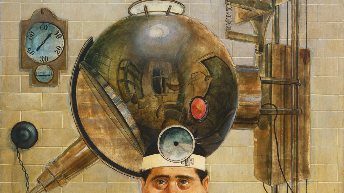 Otto Dix. Dr. Mayer-Hermann. Berlin 1926. Oil and tempera on wood, 58 3/4 x 39&#34; (149.2 x 99.1 cm). Gift of Philip Johnson. © 2021 Artists Rights Society (ARS), New York / VG Bild-Kunst, Bonn