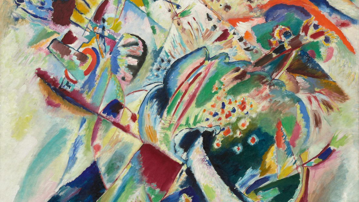 Vasily Kandinsky. Panel for Edwin R. Campbell No. 4. 1914. Oil on canvas, 64 1/4 x 48 1/4&#34; (163 x 122.5 cm). Nelson A. Rockefeller Fund (by exchange. © 2021 Artists Rights Society (ARS), New York / ADAGP, Paris