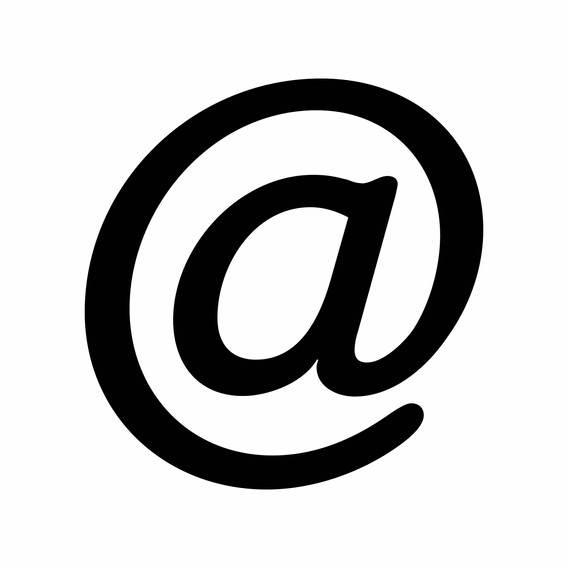 Ray Tomlinson. @. 1971. Here displayed in ITC American Typewriter Medium, the closest approximation to the character used by a Model 33 Teletype in the early 1970s