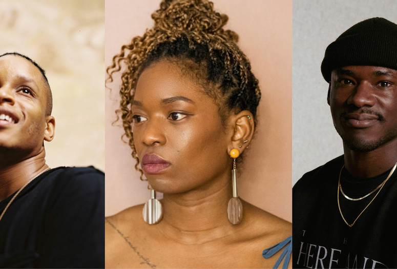 The Studio Museum in Harlem 2022–23 artists in residence. From left: Devin N. Morris. Photo: Campbell Addy; Charisse Pearlina Weston. Photo: Charisse Pearlina Weston; Jeffrey Meris. Photo: Dana Golan