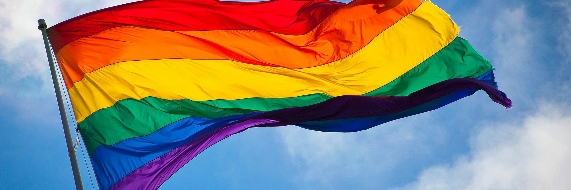 The Rainbow Flag waving in the wind at San Francisco’s Castro District. Photo: Benson Kua. Image used through Creative Commons Attribution-ShareAlike 2.0 Generic
