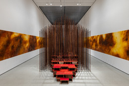 Montien Boonma. House of Hope. 1996–97. Herbs, spices, natural binders, cotton string, painted wood, and steel, 13&#39; 1 1/2&#34; × 9&#39; 10 1/8&#34; × 19&#39; 8 1/4&#34; (400 × 300 × 600 cm). The Museum of Modern Art, New York. Gift of Dakis and Lietta Joannou. © 2023 Montien Boonma. Courtesy of the Montien Boonma Estate