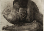 Käthe Kollwitz. Woman with Dead Child (Frau mit totem Kind). 1903. Line etching, drypoint, sandpaper, and soft ground with the imprint of laid paper and Ziegler’s transfer paper on chine collé, composition: 16 1/4 × 18 9/16&#34; (41.2 × 47.1 cm); sheet: 21 7/16 × 27 11/16&#34; (54.5 × 70.3 cm). The Museum of Modern Art, New York, Acquired through the generosity of the Contemporary Drawing and Print Associates. © 2024 Artists Rights Society (ARS), New York/VG Bild-Kunst, Bonn