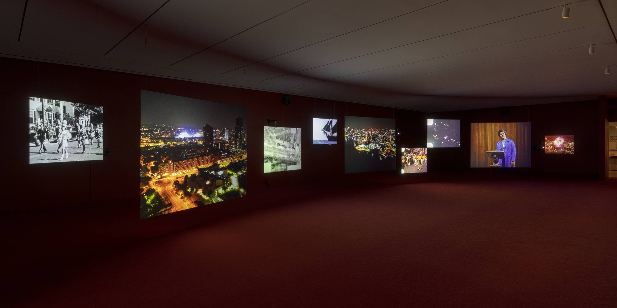 Installation view of the exhibition Isaac Julien: Lessons of the Hour, The Museum of Modern Art, New York, May 19–September 28, 2024. Photo: Emile Askey. Digital Image © 2024 The Museum of Modern Art, New York