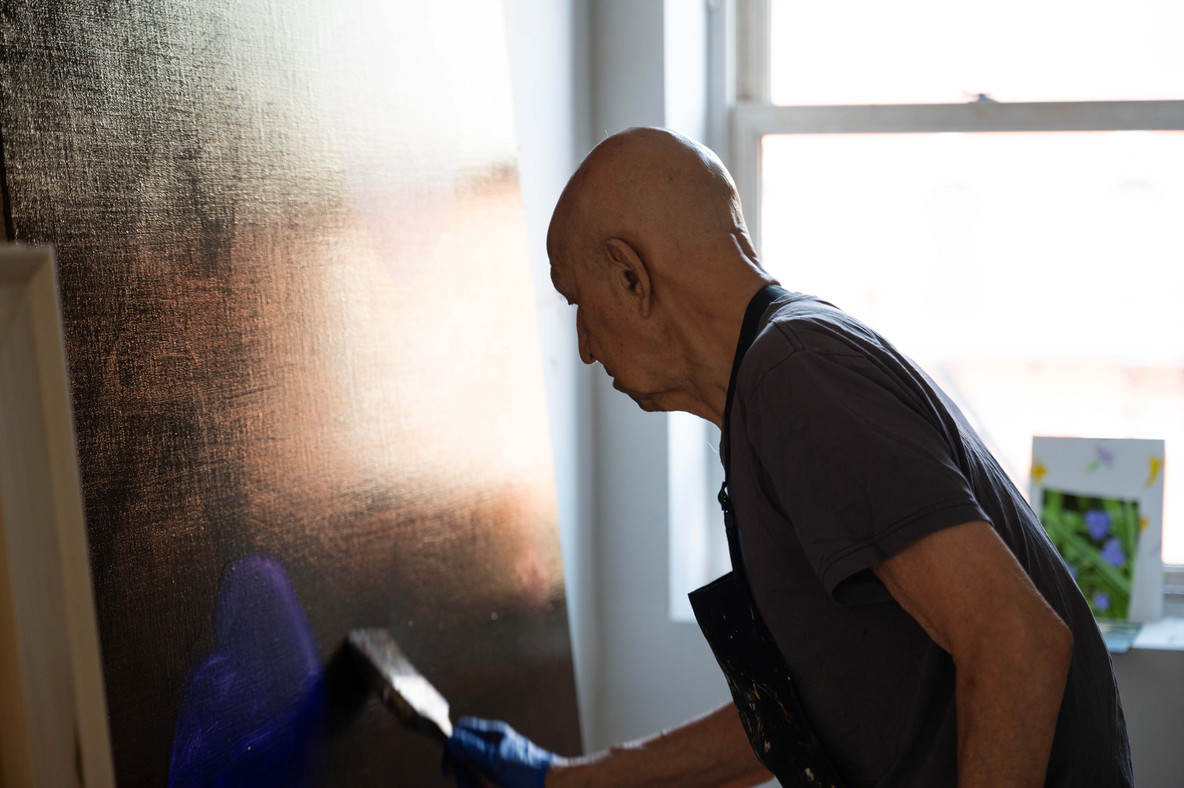 Alex Katz in his downtown studio, New York City, 2024. Photo: Naeem Douglas