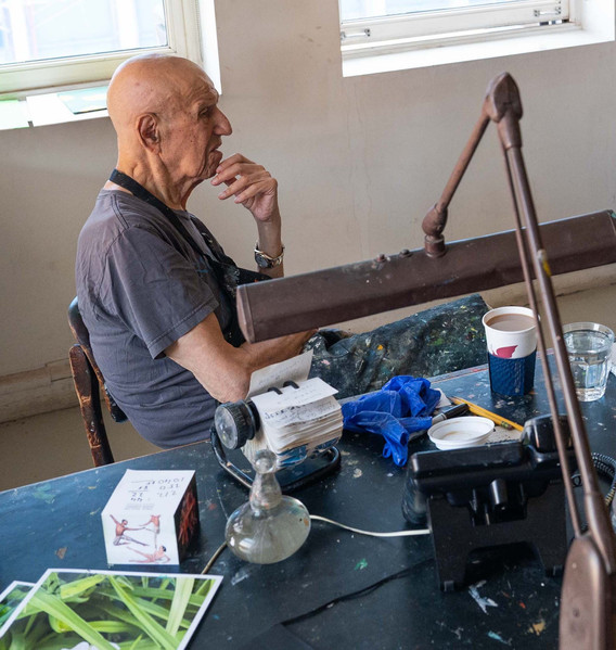 Alex Katz in his downtown studio, New York City, 2024. Photo: Naeem Douglas